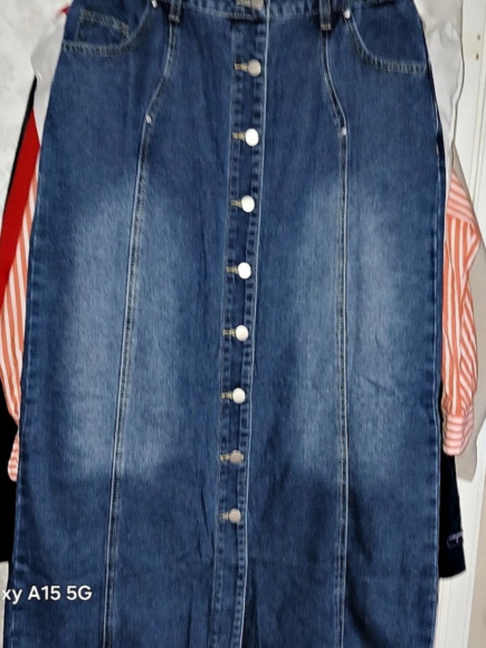 Lauren Ralph Lauren¹ Denim Button-Front Maxi Skirt Size 12 Like New